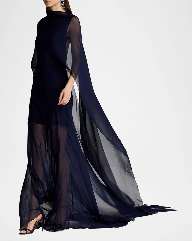 Ralph Lauren Dylon Washed Chiffon Scarf Evening Dress 4