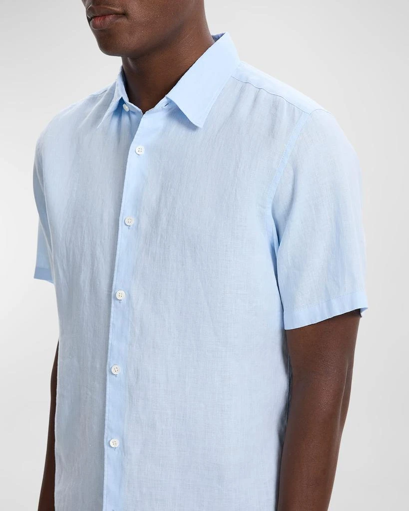 Theory Men's Irving Short Sleeve Shirt in Relaxed Linen 4