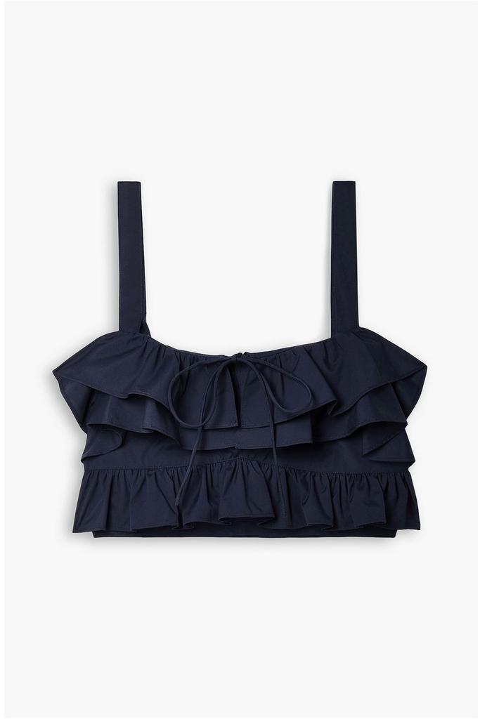 Jason Wu Cropped ruffled cotton-poplin top