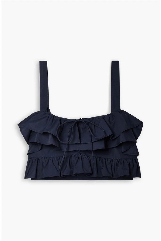 Jason Wu Cropped ruffled cotton-poplin top 1