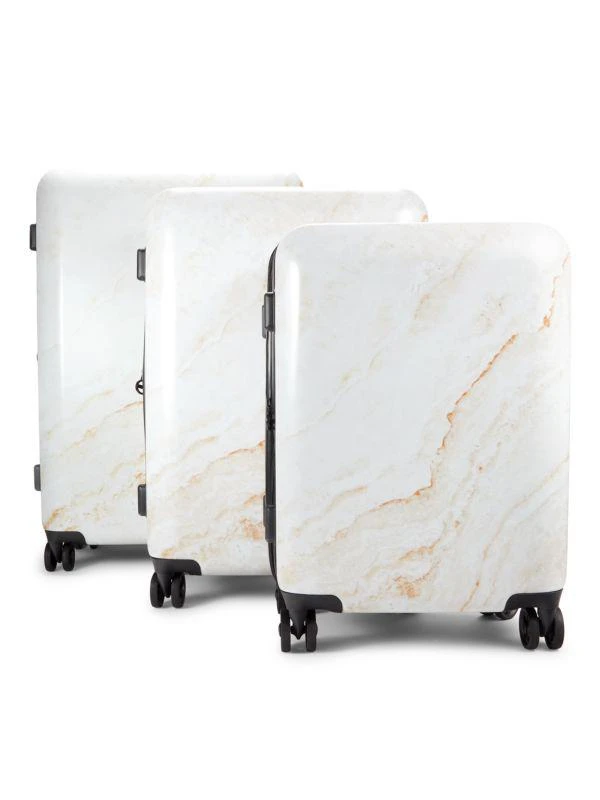 Calpak 3-Piece Marble Print Spinner Suitcase Set 1