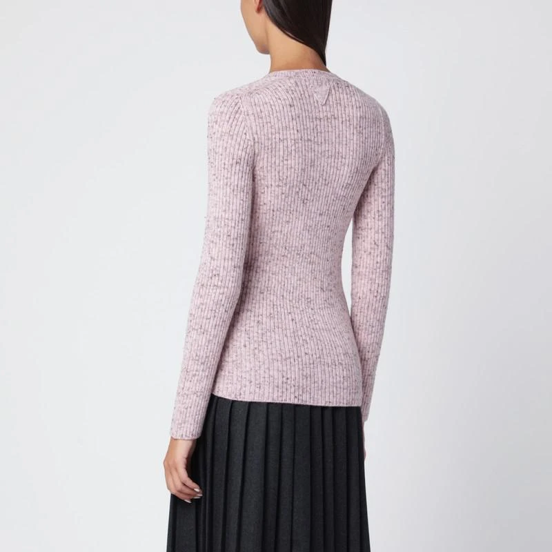 Prada Pink ribbed wool cardigan 3