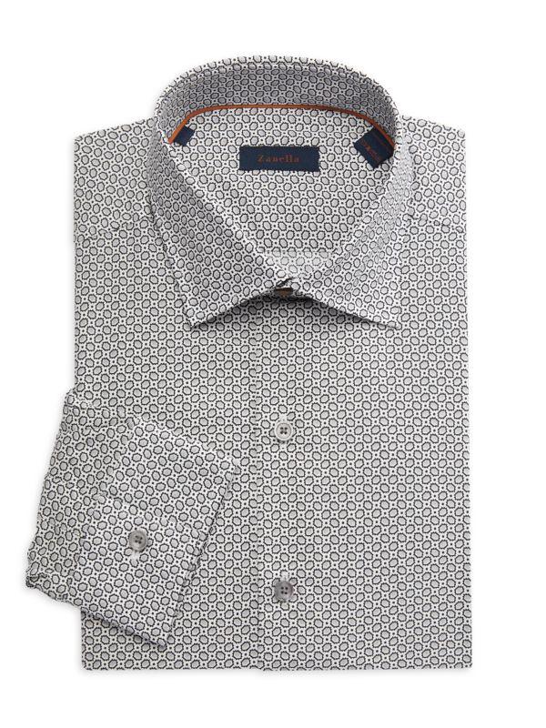 Zanella Geometric Print Dress Shirt