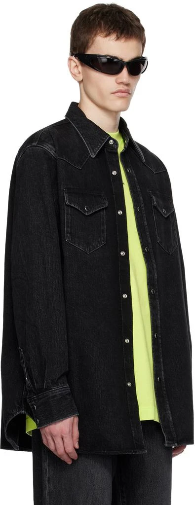 Acne Studios Black Press-Stud Denim Shirt 2