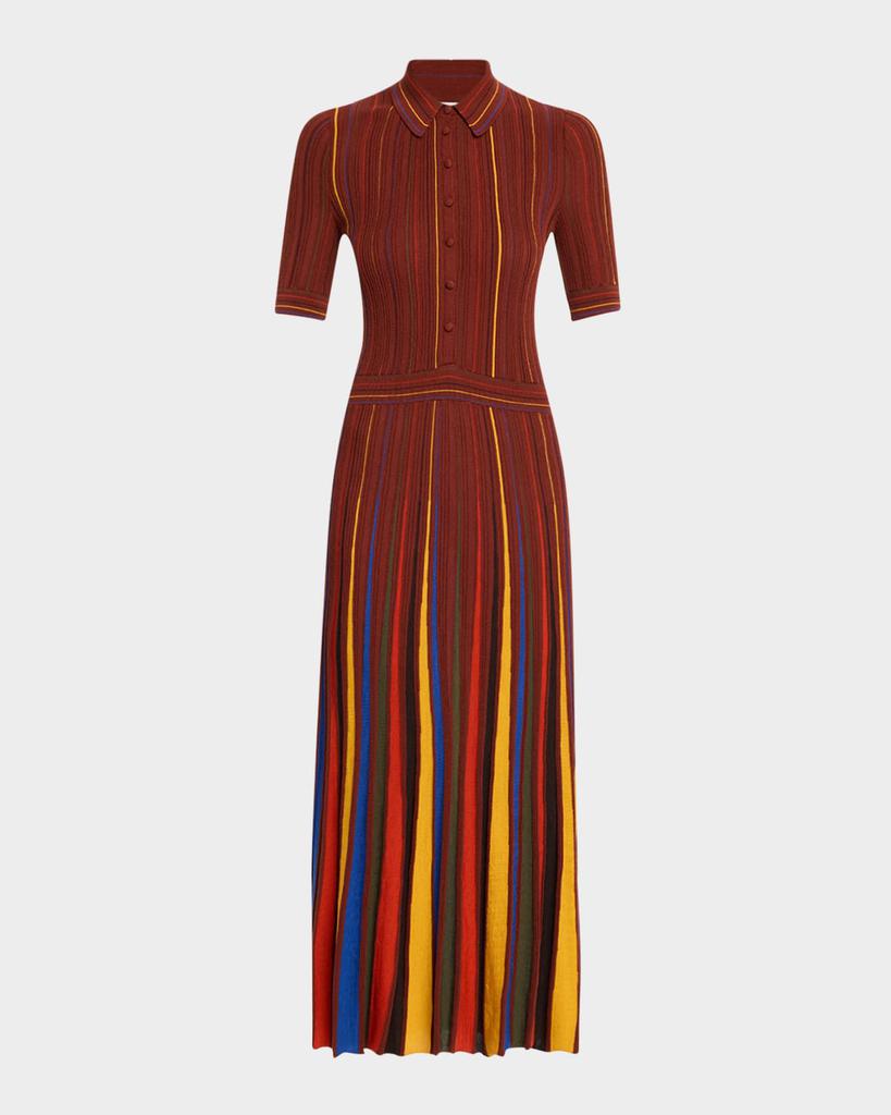 Gabriela Hearst Calypso Pinstripe Merino Dress