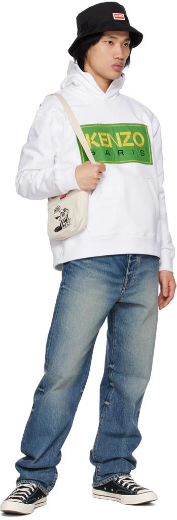 Kenzo White Kenzo Paris Embroidered Hoodie 4
