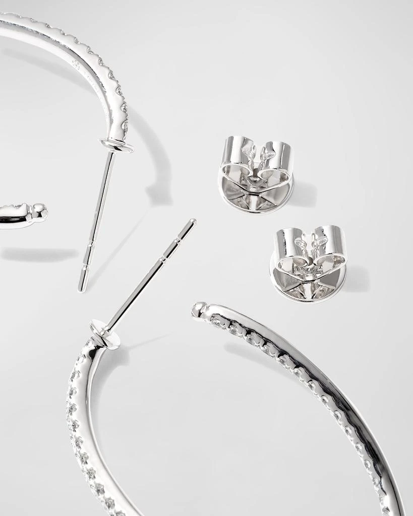 Memoire 18k White Gold Diamond J-Twist Hoop Earrings, 0.99tcw 4