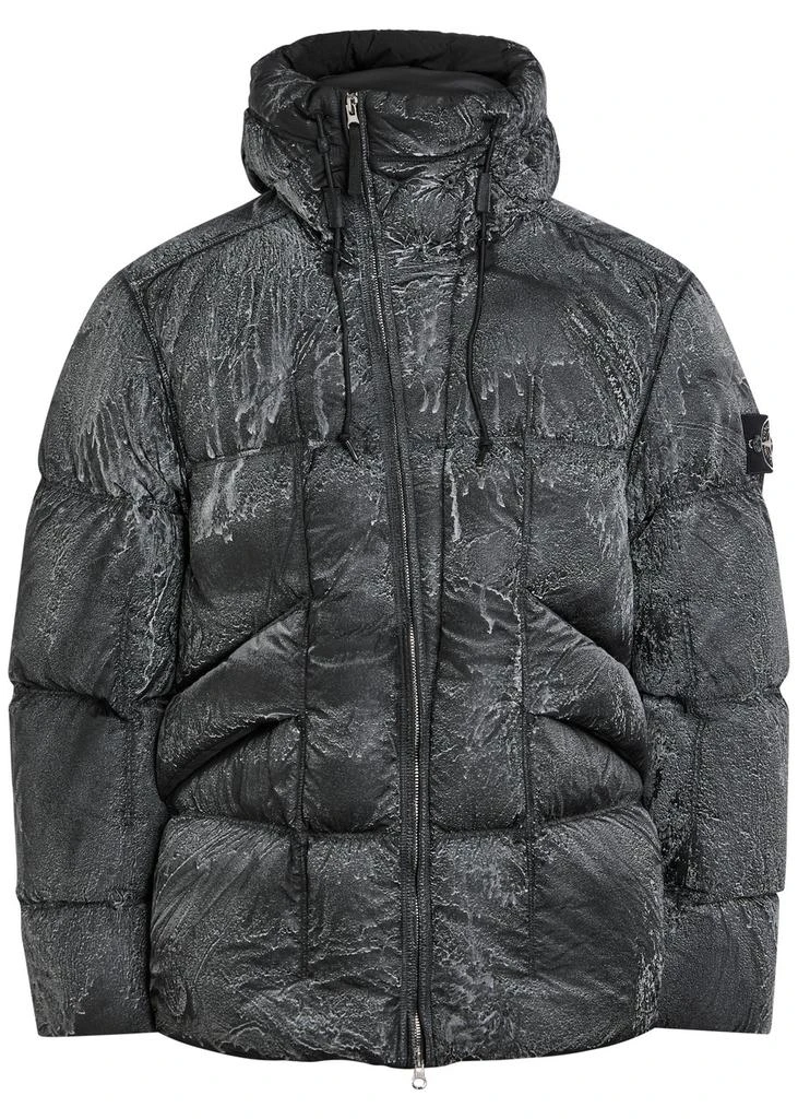 Stone Island Marbled-effect padded shell jacket