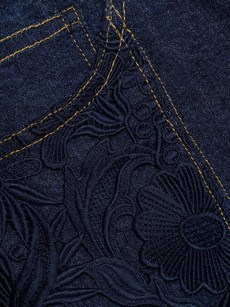 Cinq à Sept Francine Denim-Lace Wide-Leg Jeans 7
