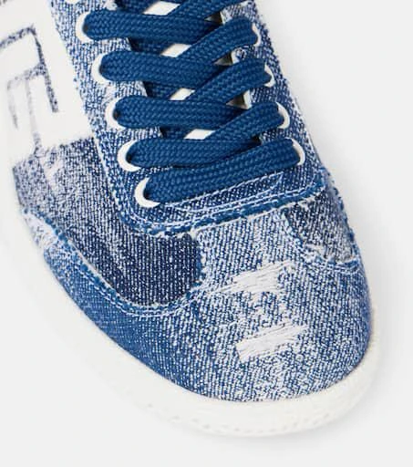 Balmain Swan denim sneakers 5