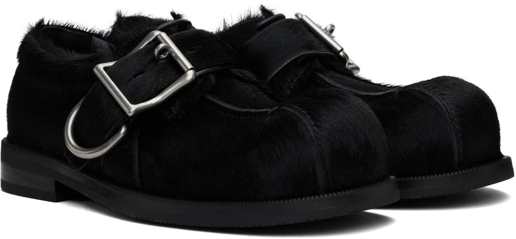 Martine Rose Black Bulb Toe Buckle Loafers 4