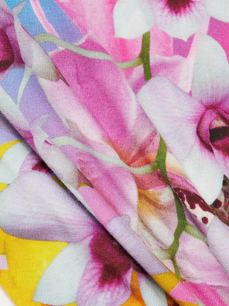 BruceGlen Orchid Floral Rib-Knit Crewneck T-Shirt 7