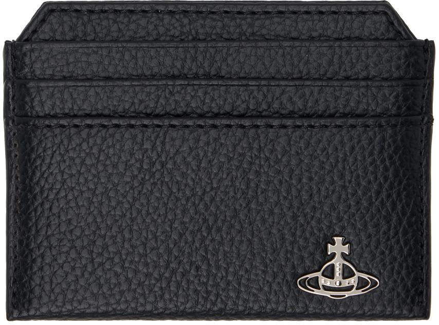 【VIVIENNE WESTWOOD】Saffiano Slim Card Holder Black 25SS Saffiano Slim Card Holder in BLACK | Vivienne Westwood®