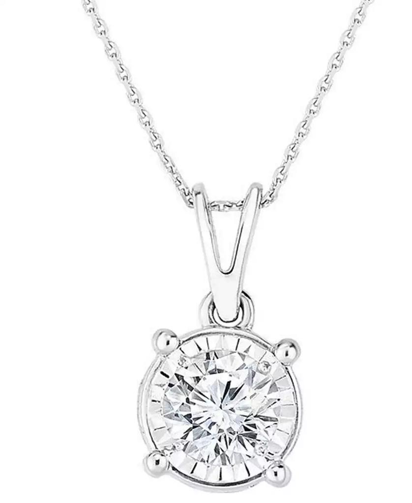 TruMiracle TruMiracle® Diamond Solitaire 18" Pendant Necklace (5/8 ct. t.w.) in 14k White Gold
