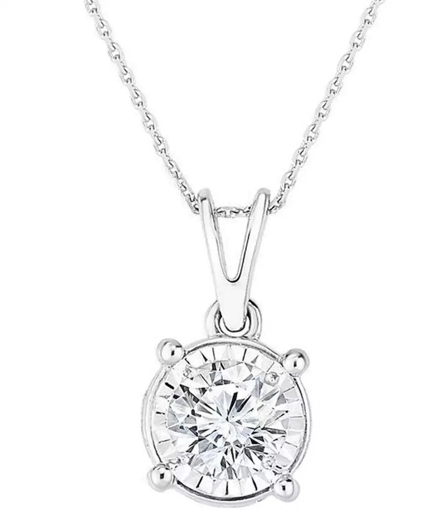 TruMiracle TruMiracle® Diamond Solitaire 18" Pendant Necklace (5/8 ct. t.w.) in 14k White Gold 1
