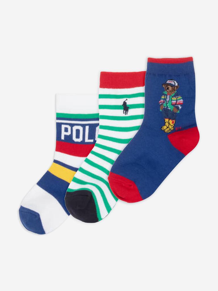Ralph Lauren Boys 3 Pack Socks Set in Multicolour
