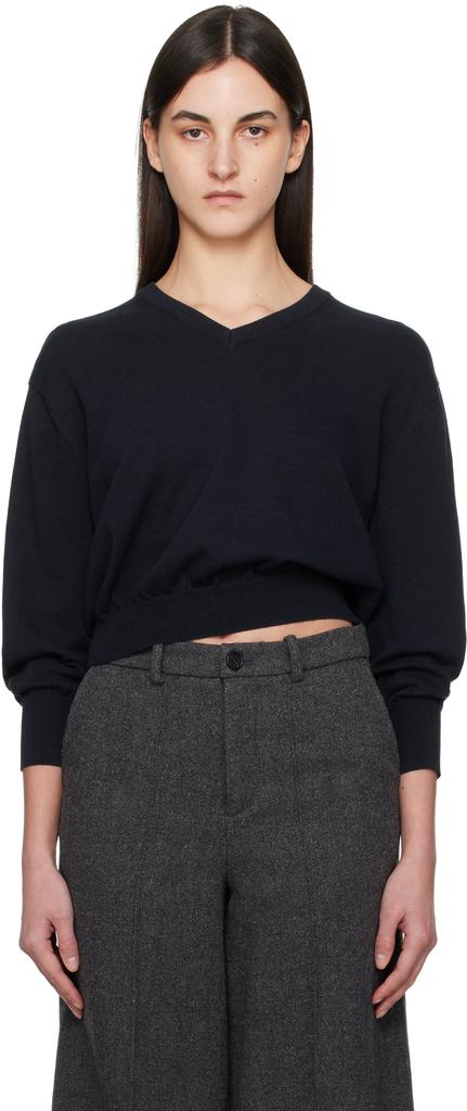 Nothing Written Navy Pipley V-Neck Sweater