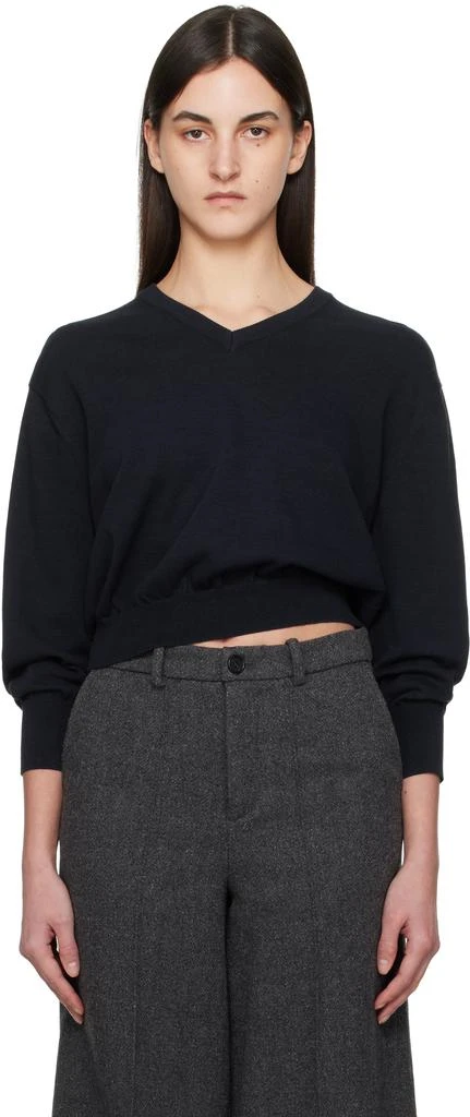 Nothing Written Navy Pipley V-Neck Sweater 1