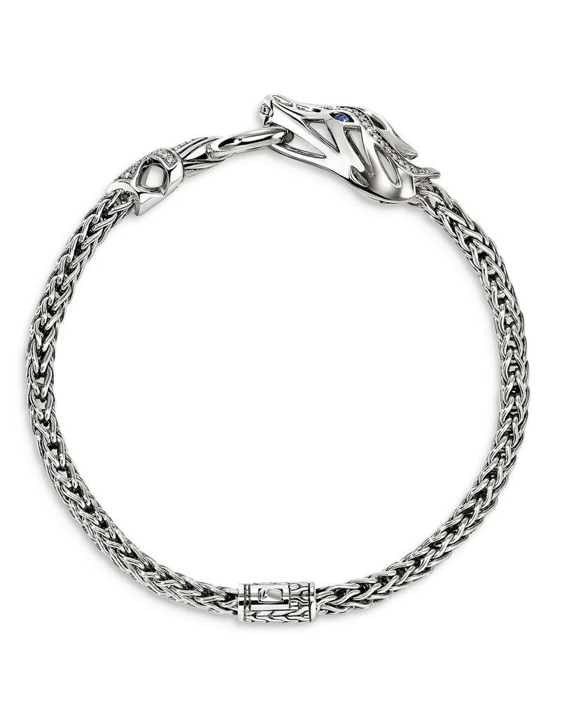 John Hardy Sterling Silver Naga Blue Sapphire 
Diamond Dragon Flex Bracelet 3