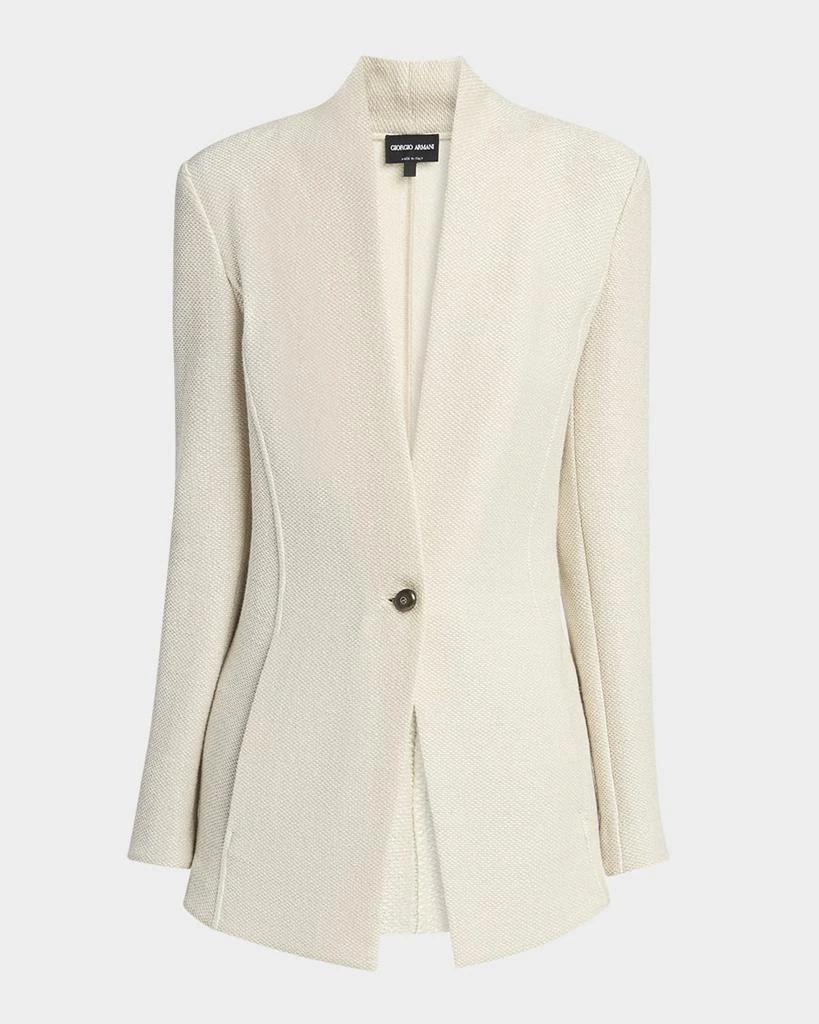 Giorgio Armani Single-Breasted Tweed Blazer Jacket