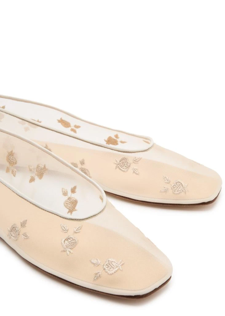 Magda Butrym Floral-embroidered mesh ballet flats 3