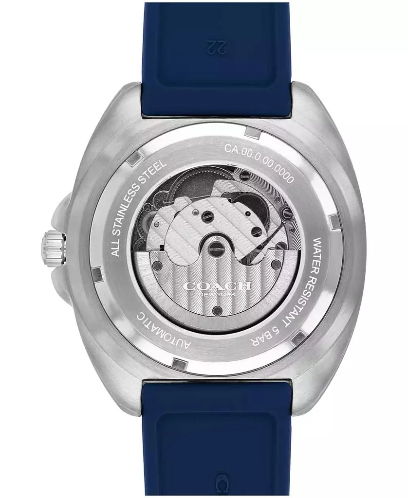 Coach Men's Charter Automatic Blue Silicone Watch 44mm 3