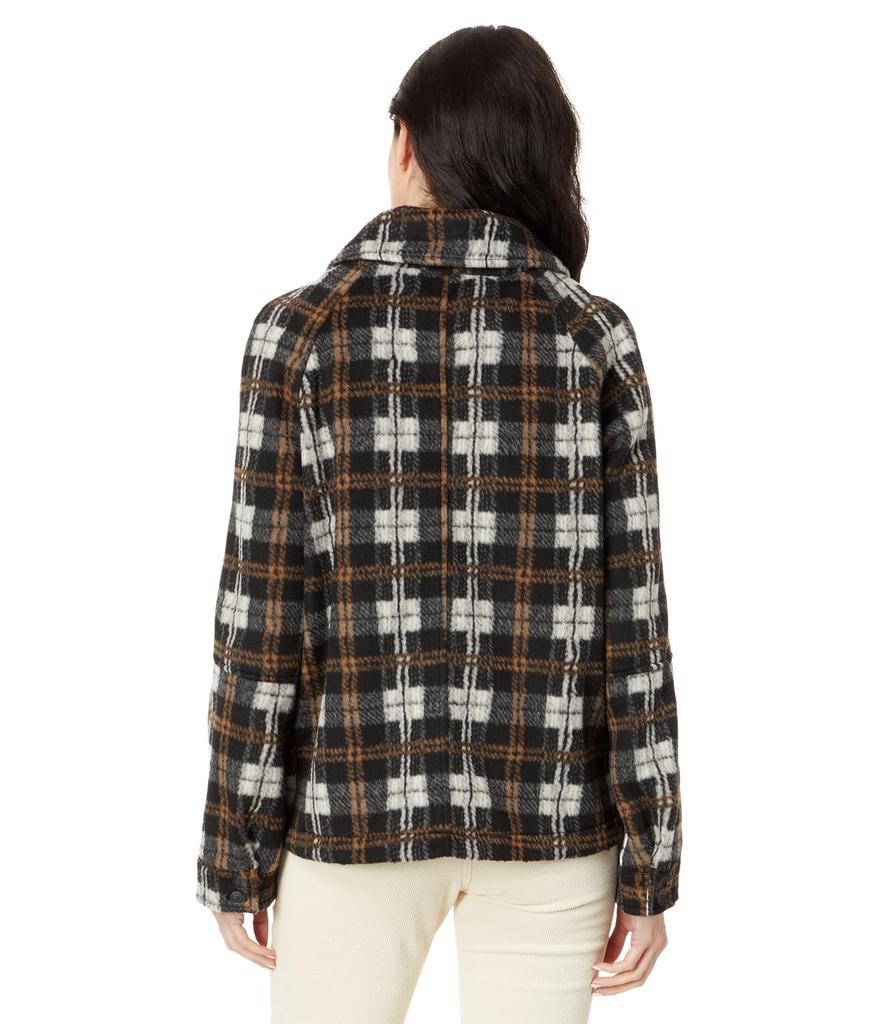 Avec Les Filles Plaid Zip Front Jacket