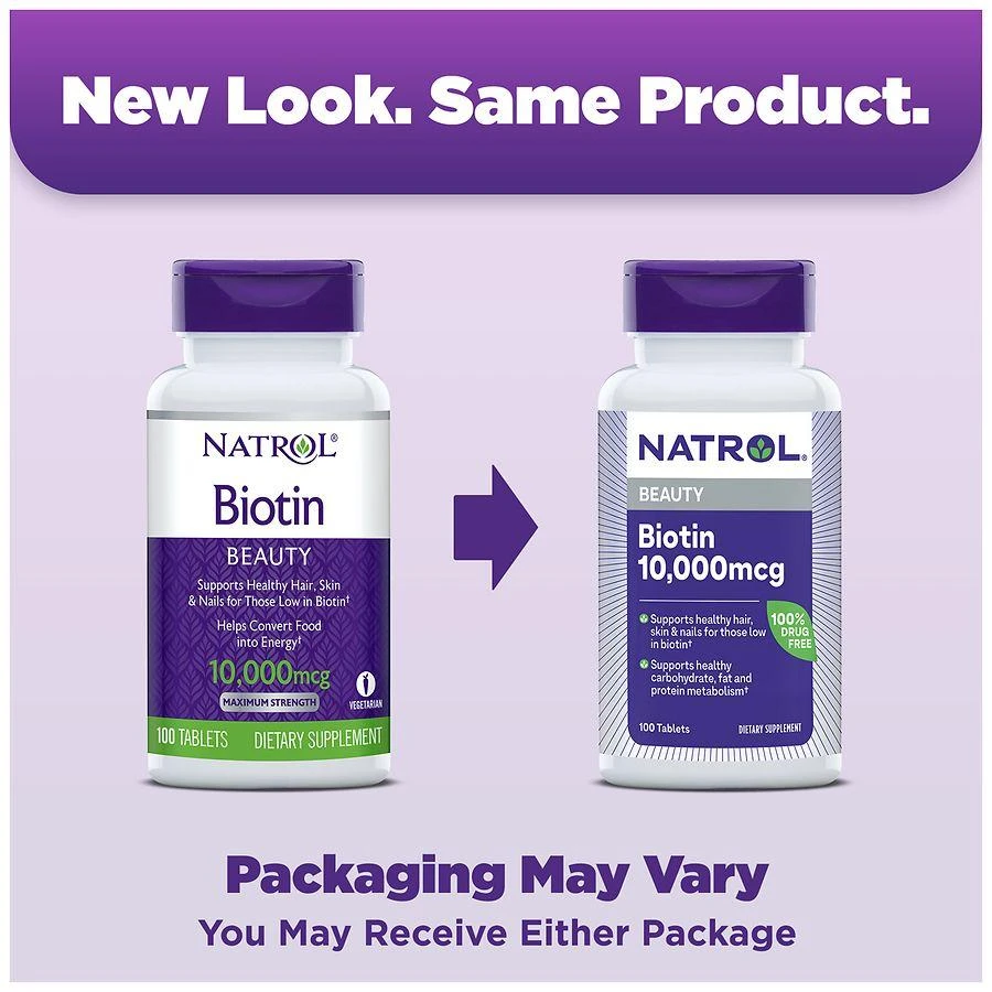 Natrol Biotin Maximum Strength 10,000 mcg Dietary Supplement Tablets 3