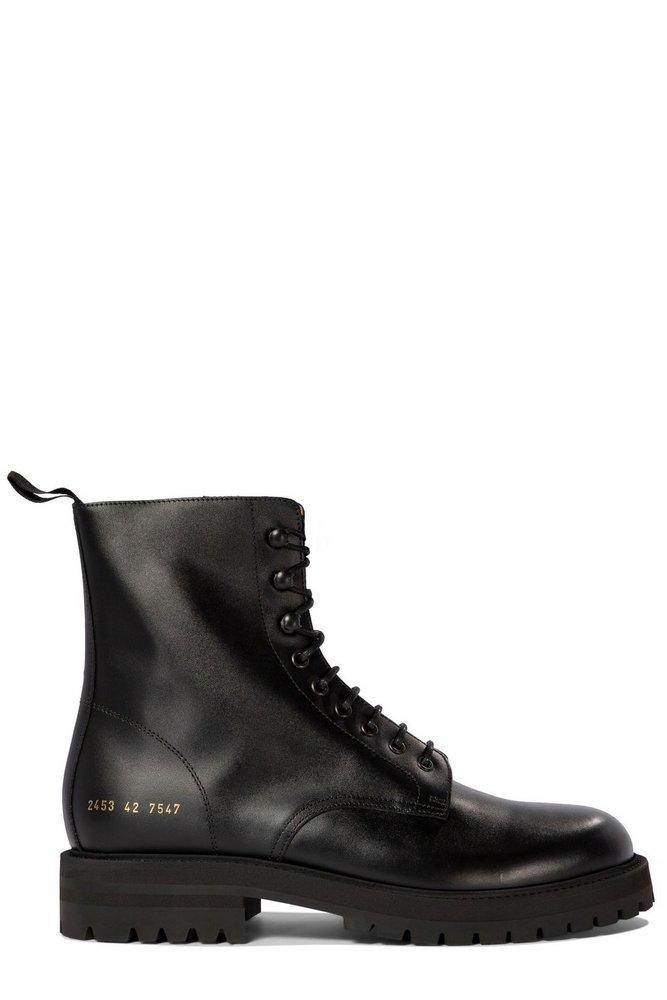 Common Projects Lace Up Combat Boots Black IT45