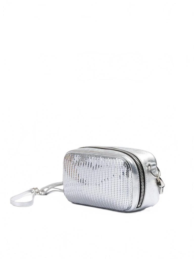 DSQUARED2 Women's Paillettes And Leather Clutch Bag In Silver 2