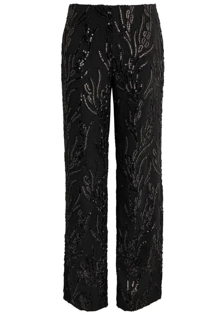 Stine Goya Sequin-embellished wide-leg twill trousers 1