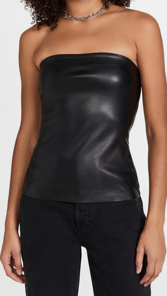 Susana Monaco Faux Leather Tube Top