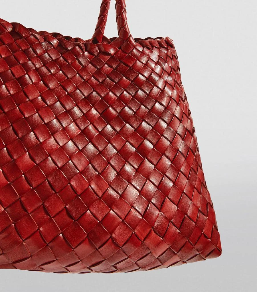 DRAGON DIFFUSION Large Leather Woven Santa Croce Tote Bag 3