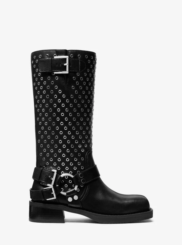 Michael Kors Crosby Grommeted Leather Moto Boot 2