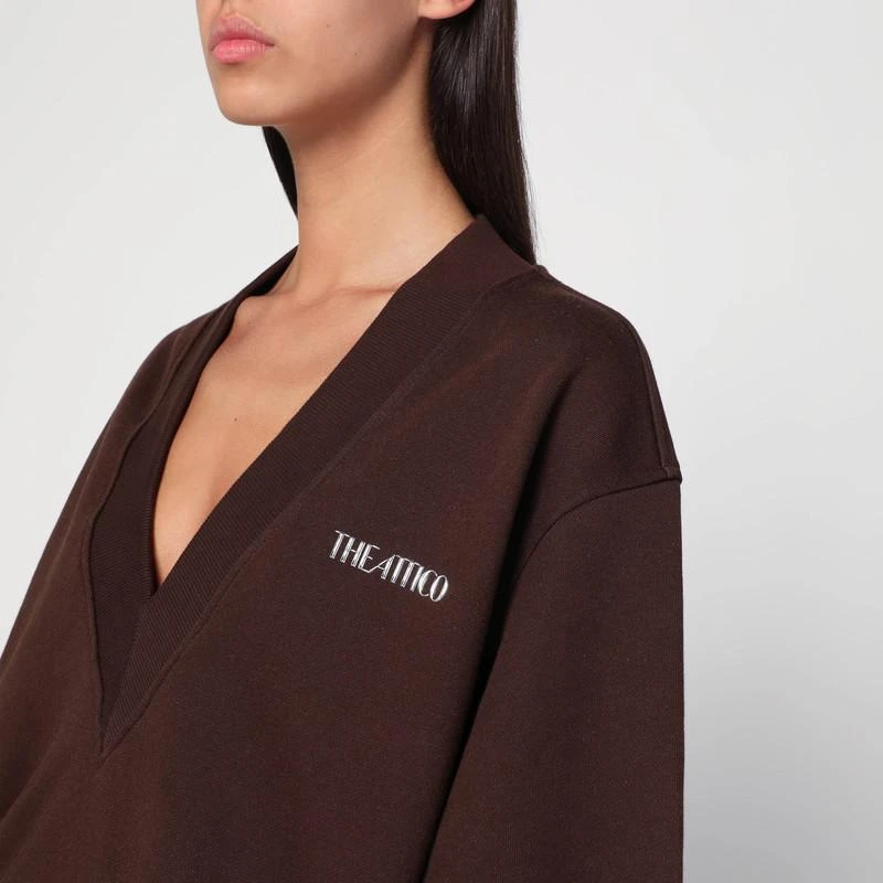 The Attico Brown cotton sweatshirt with logo 4