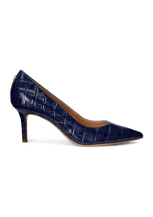 Ralph Lauren Ralph Lauren Lanette Crocodile Embossed Leather Pumps