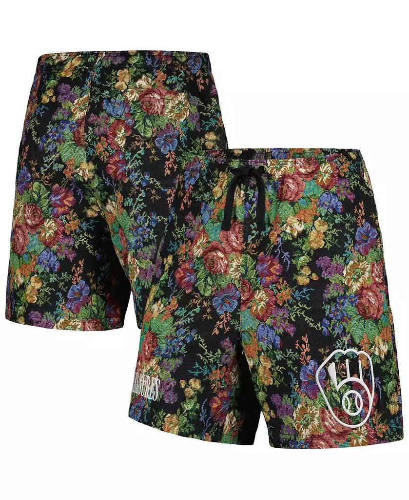 Pleasures Men's Black Milwaukee Brewers Floral Shorts