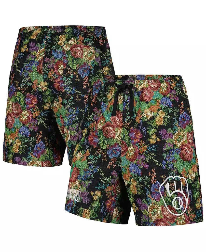 Pleasures Men's Black Milwaukee Brewers Floral Shorts 1