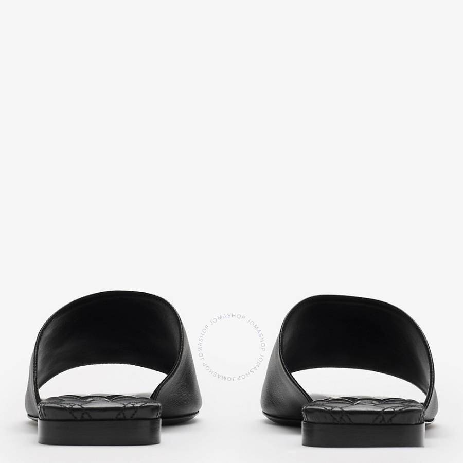 【BURBERRY】GABARDINE AND LEATHER SLIDES Burberry Leather Strip Shield Slides, Brand Size 41 ( US