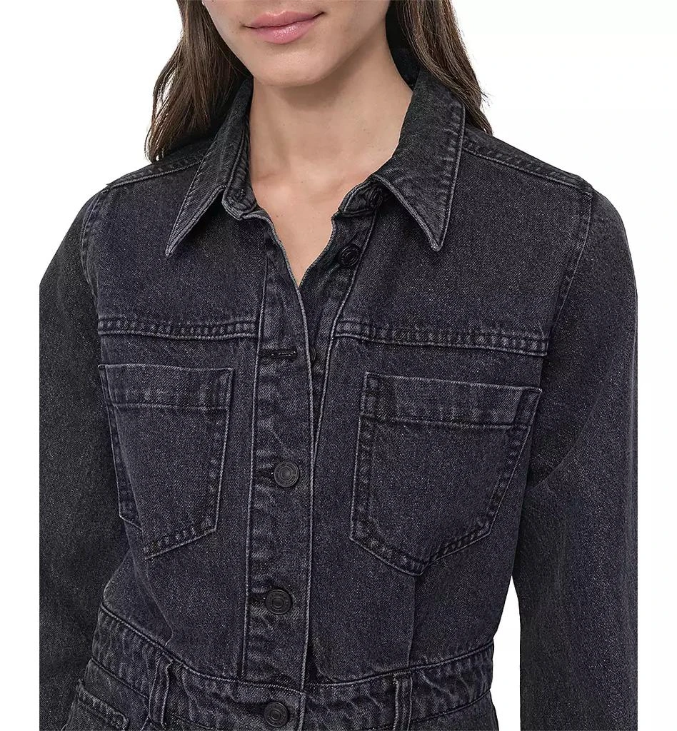DKNY Women's Button-Down Long-Sleeve Denim Dress 4