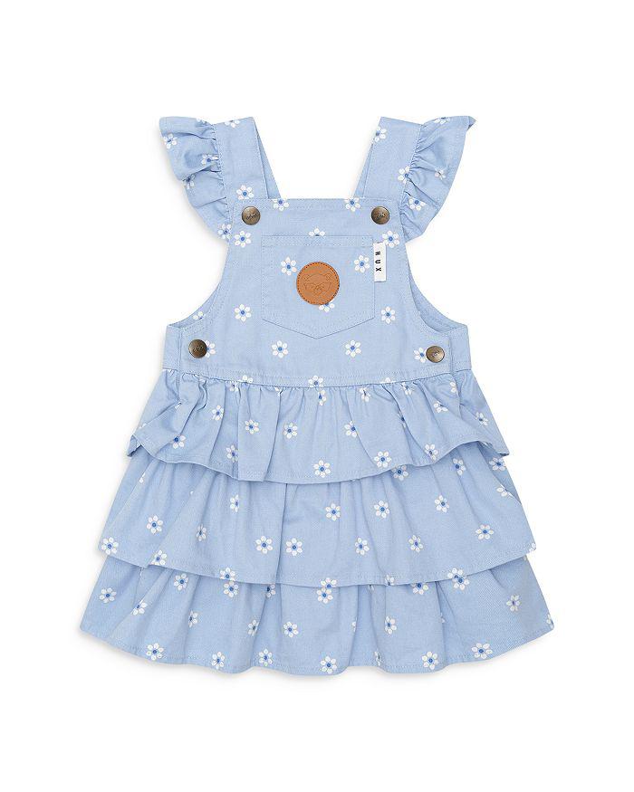 Huxbaby Girls' Ditsy Floral Chambray Tiered Overall Dress - Baby