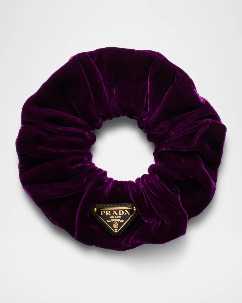 Prada Triangle Velvet Scrunchie