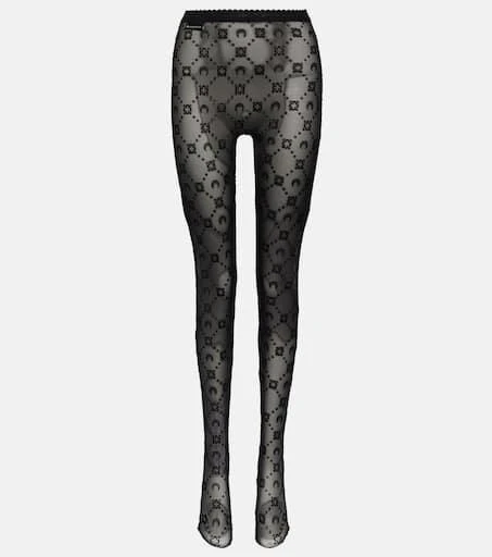 MARINE SERRE Crescent Moon jacquard tights 1