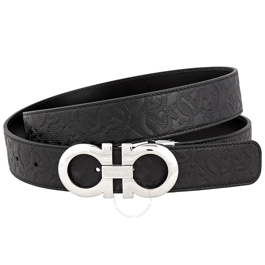 Salvatore Ferragamo Men's Black Adjustable And Reversible Gancini Belt 1