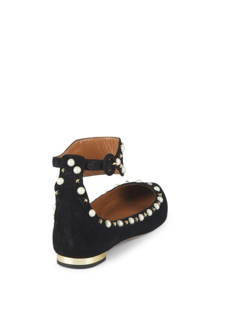 Aquazzura Harlow Studded Ankle-Strap Flats 2