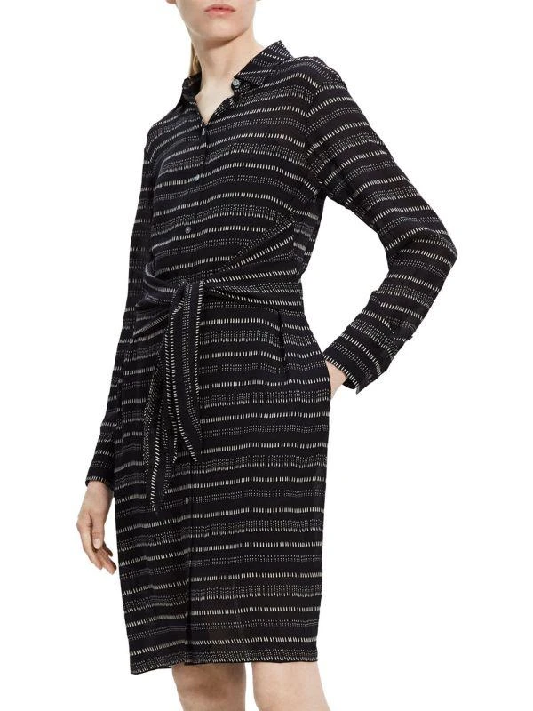 Theory Stripe Tie Waist Shirt Dress 3