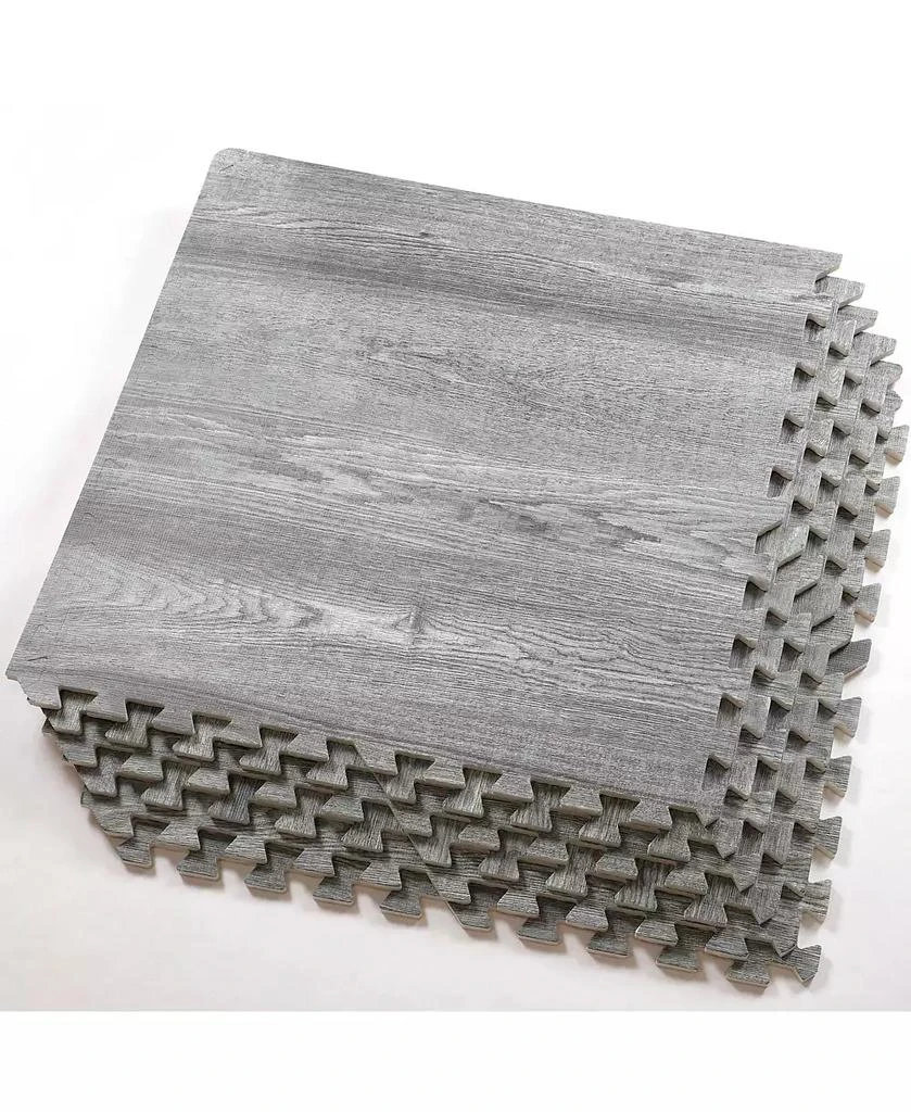 Home Aesthetics 100 SqFt 3/8" Natural Gray Wood Grain Foam Mat Interlocking Mat Tiles 25pcs 3