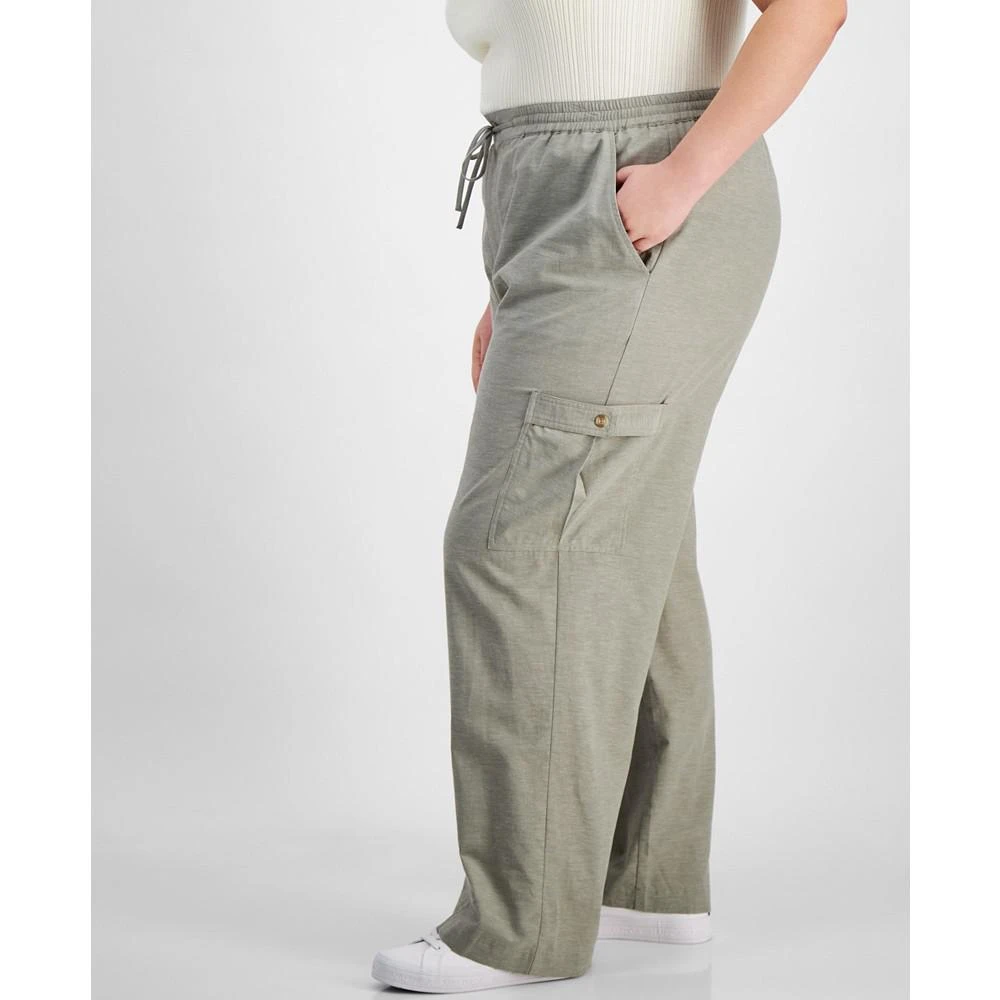 And Now This Trendy Plus Size Drawstring-Waist Cargo Pants 3