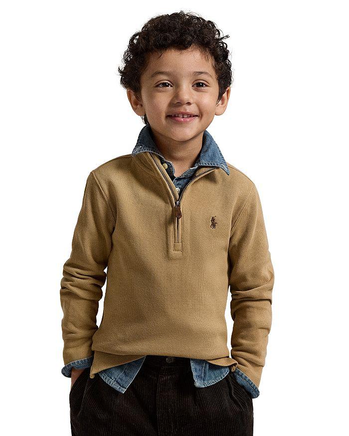 Ralph Lauren Boys' Estate Rib Quarter Zip Pullover - Big Kid, Little Kid