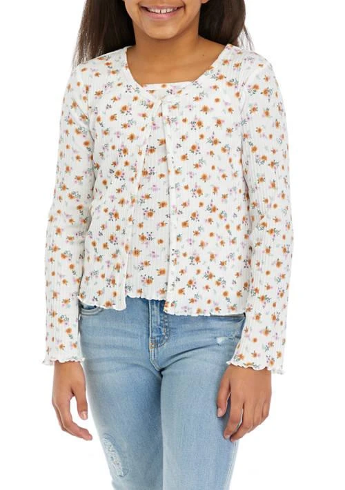 Derek Heart Heart Girls 7 16 Ribbed Cardigan Cami Set 1